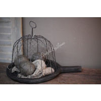 Sobere houten decoratie bal Old wood 8 cm