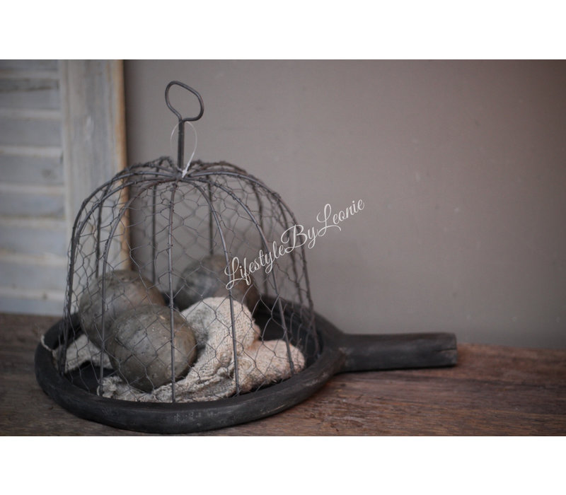 Sobere houten decoratie bal Old wood 8 cm