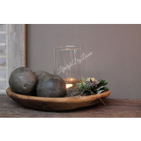 Sobere houten decoratie bal Old wood 8 cm
