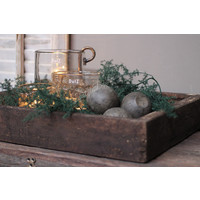 Sobere houten decoratie bal Old wood 8 cm