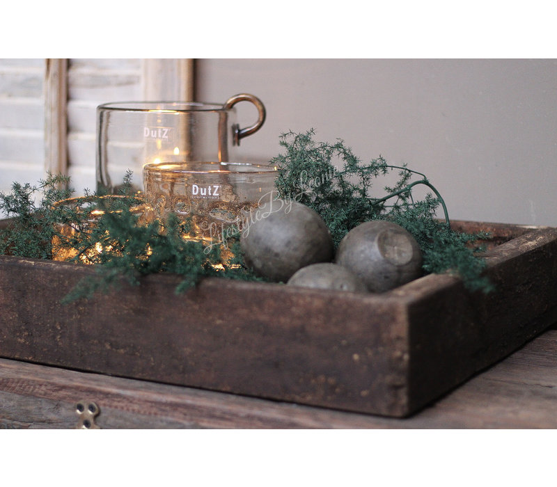 Sobere houten decoratie bal Old wood 8 cm