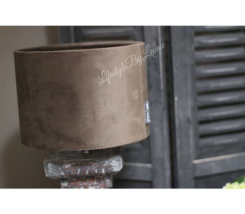 Brynxz velvet cilinder lampenkap Chocolat Grey 20 cm