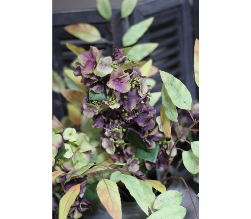 Brynxz zijden Hortensia tak old purple 97 cm
