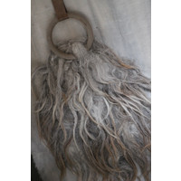 Wand kalkdoek grote toef wol grey wash