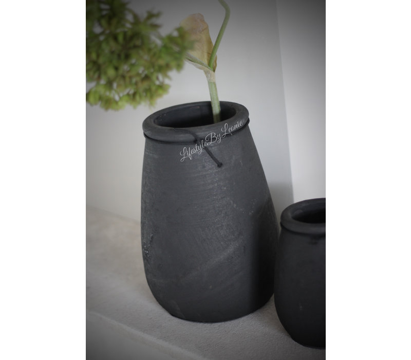 Ronde smalle hoge pot Black 24 cm