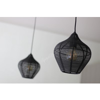 Zwart metalen hanglamp Elvi mat zwart 22 cm