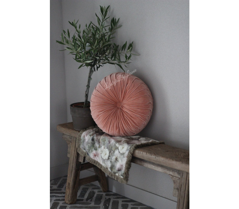 Rond velvet kussen Muted Clay 40 cm