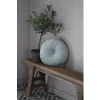 Rond velvet kussen Pastel green 40 cm