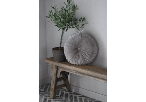 Rond velvet kussen Driftwood 40 cm