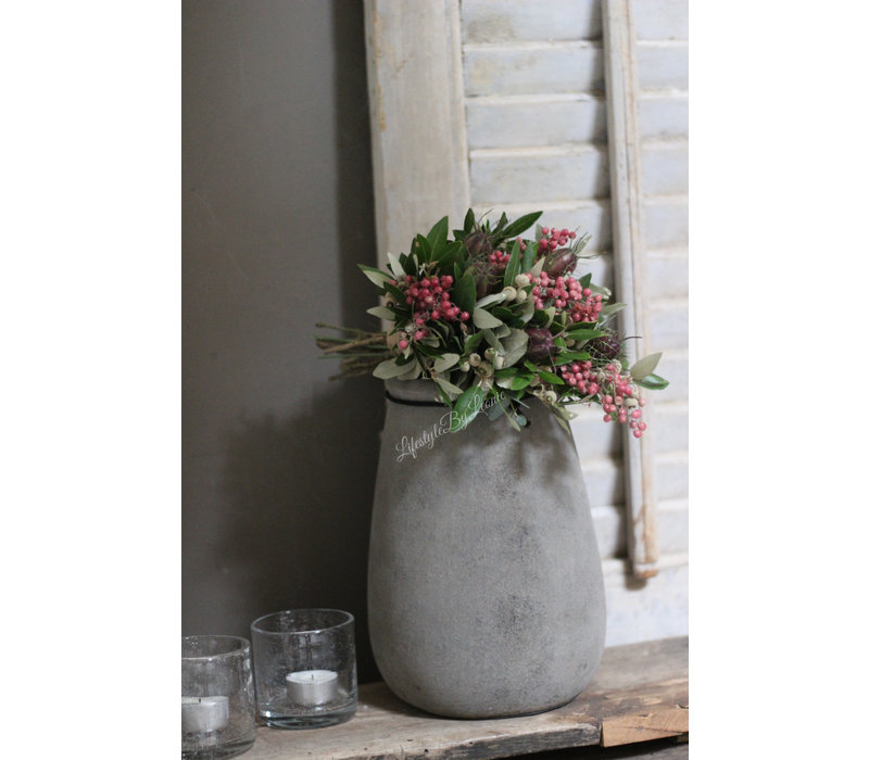 STILL ronde smalle hoge pot Old Grey 24 cm