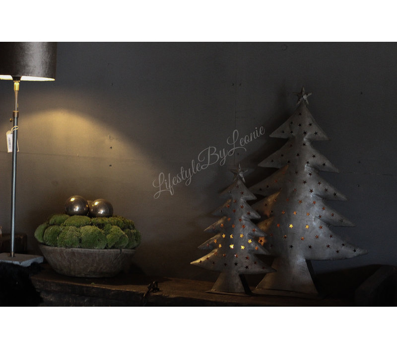Hoge ijzeren kerstboom waxinelichthouder 40 cm