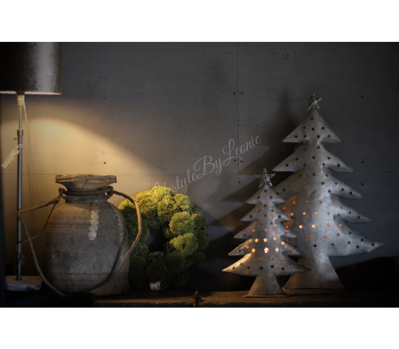Hoge ijzeren kerstboom waxinelichthouder 40 cm