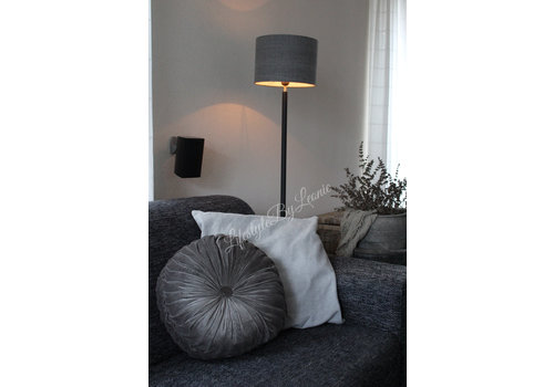 Rond velvet kussen Dark grey 40 cm