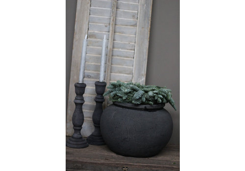 Grote ronde kruik Dark grey 32 cm