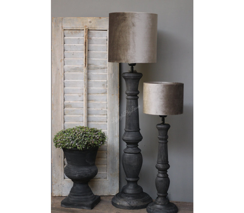 Baluster lampvoet Black wood 80 cm