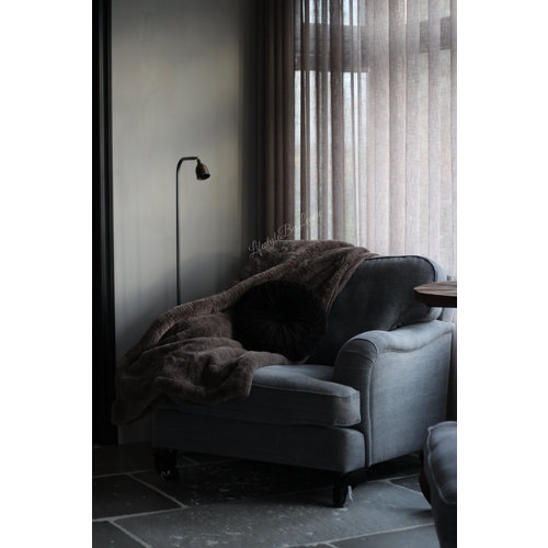 Aura Peeperkorn Vloerlamp boog hardstenen voet met halogeen lampje 145 cm 