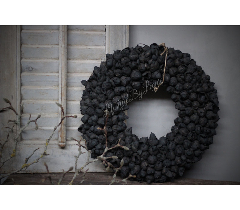 Krans Coco fruit black 40 cm