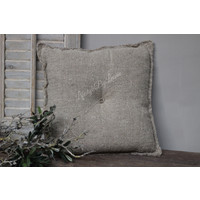 Shabby linnen kussen met knoop 45 x 45 cm