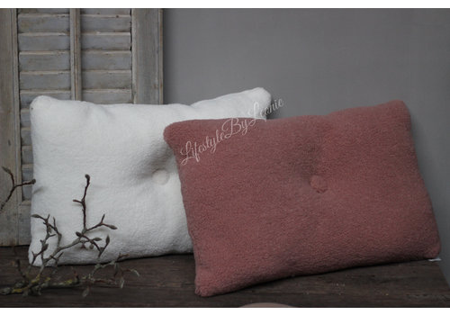 Teddy kussen Soft pink 60 x 40 cm