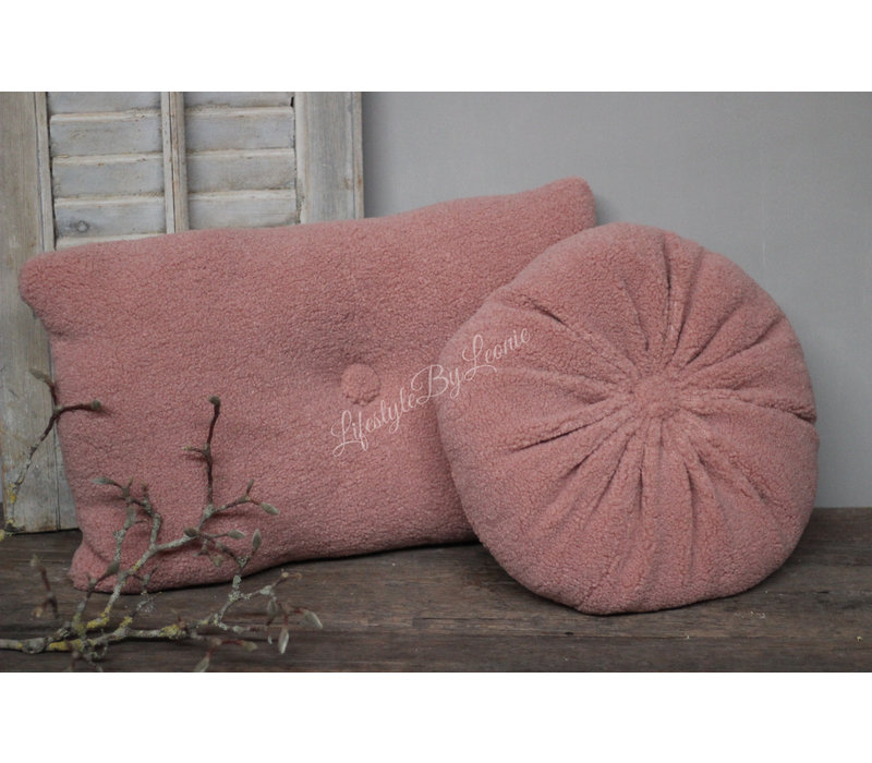 Teddy kussen Soft pink 60 x 40 cm