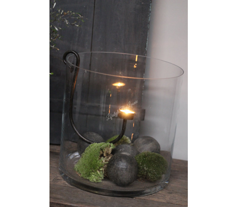 Sobere houten decoratie bal Old wood 8 cm