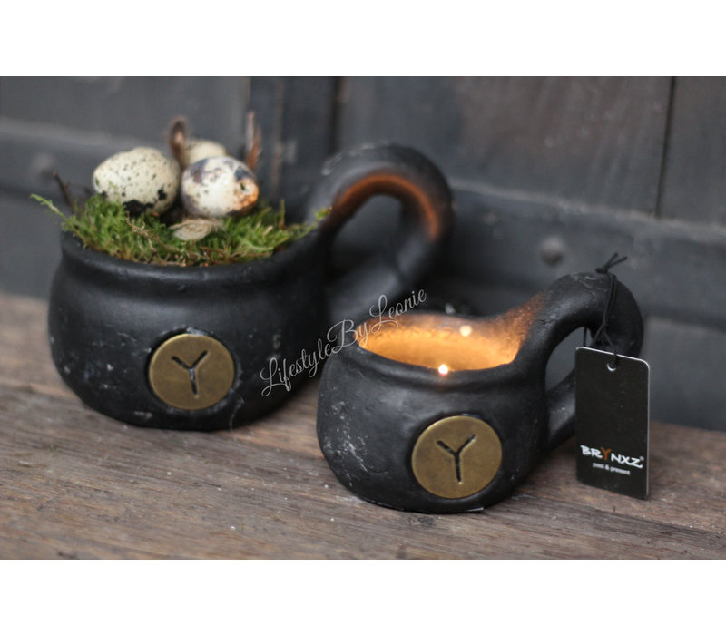 Brynxz tealight holder spoon  Black 12 cm