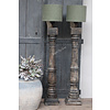 Houten baluster Lampvoet teak grey