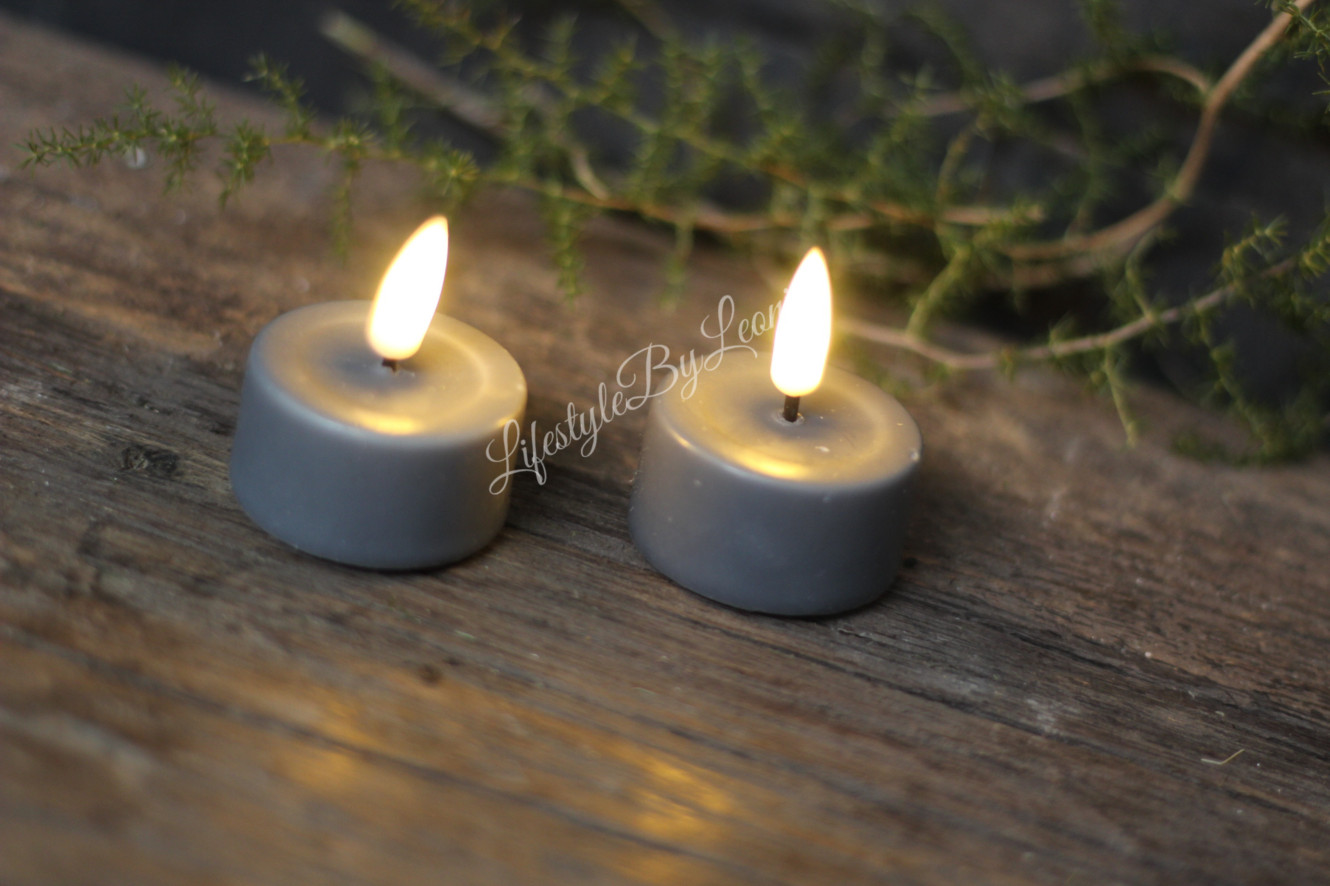 Roest Vegetatie Zelden LED waxinelichtjes Grey 2 stuks - Lifestyle By Leonie