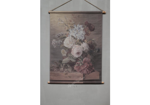 Canvas wandhanger Old floral 100 cm