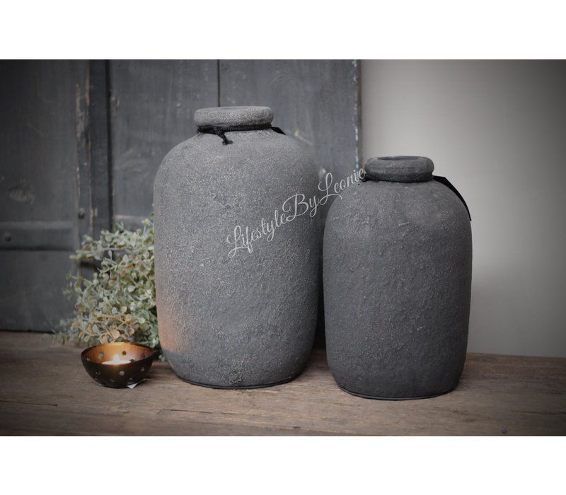 STILL stenen vaas / fles kruik Grey 30 cm