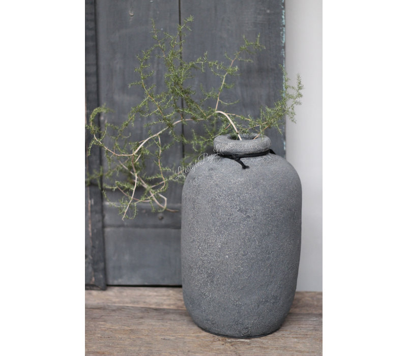STILL stenen vaas / fles kruik Grey 30 cm