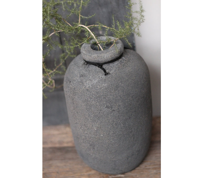 STILL stenen vaas / fles kruik Grey 30 cm