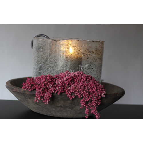 Cilinder windlicht Metal chips XL 30 cm 