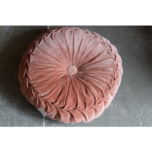 Rond velvet kussen Cameo pink 40 cm 