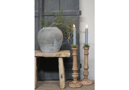 Wax LED dinerkaars Grey 15 cm set van 2