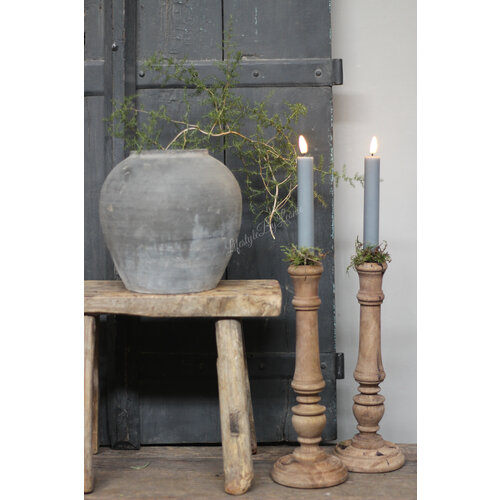 Wax LED dinerkaars Grey 15 cm set van 2 