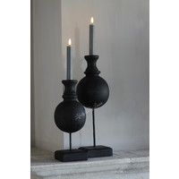 Wax LED dinerkaars Grey 15 cm set van 2