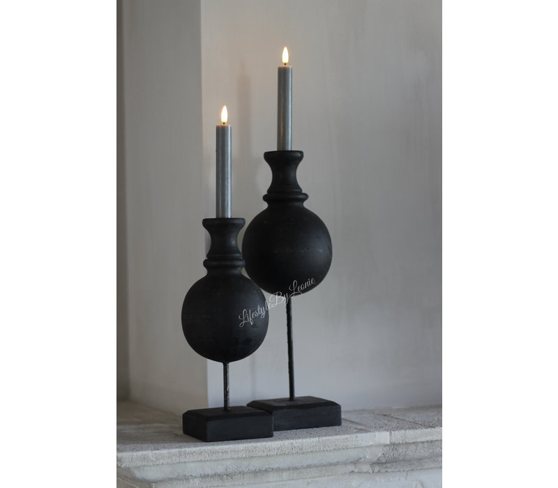 Wax LED dinerkaars Grey 15 cm set van 2