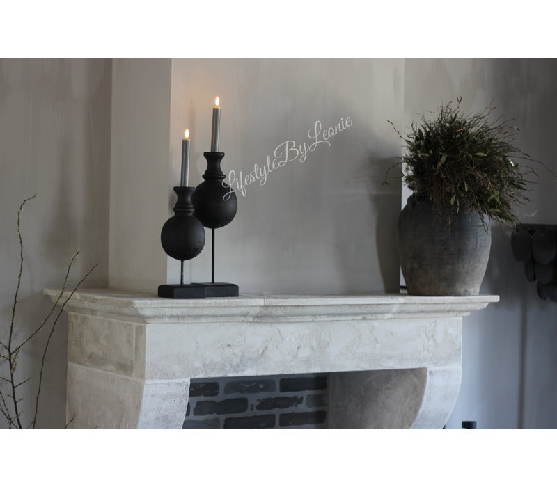 Wax LED dinerkaars Grey 15 cm set van 2