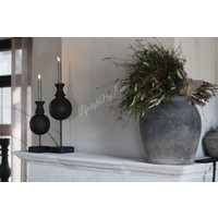 Wax LED dinerkaars Grey 15 cm set van 2