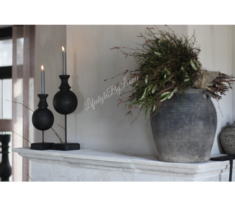Wax LED dinerkaars Grey 15 cm set van 2