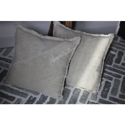 Shabby linnen kussen Raw 50 cm 