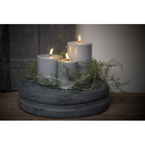 Wax LED kaars Grey 10 x 10 cm 
