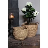 Ronde rotan mand met handvat 32 cm