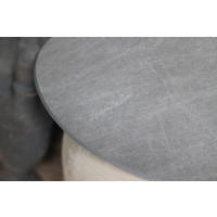 Chinese hoed lampenkap stonewashed dark grey  60 cm