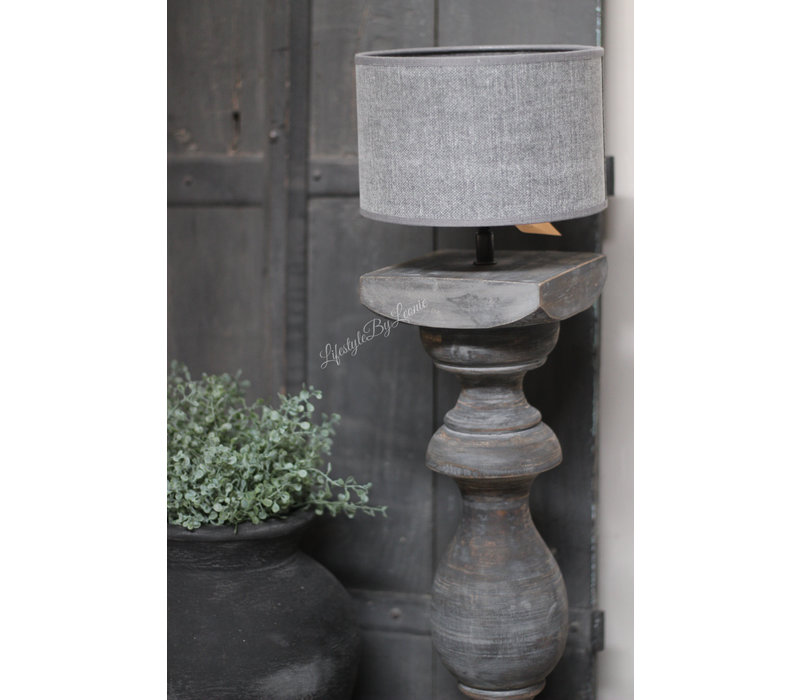 Cilinder lampenkap Kiss Dark grey 20 cm