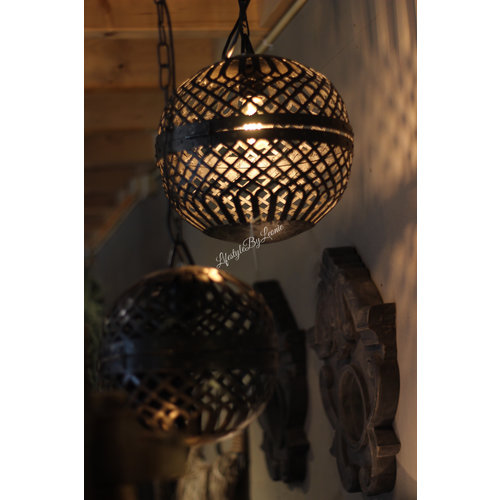 Metalen draadbal hanglamp 23 cm 