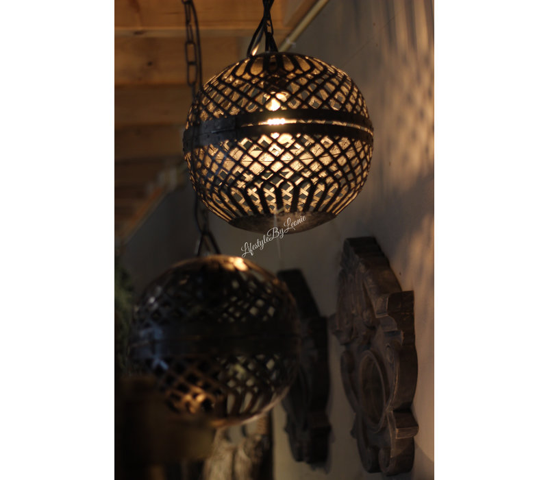 Metalen draadbal hanglamp 23 cm