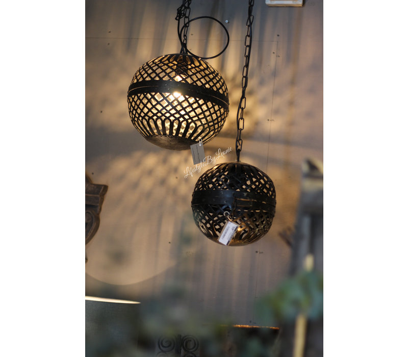 Metalen draadbal hanglamp 30 cm