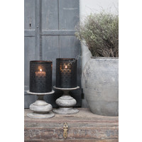 Kandelaar Leonie baluster voet old grey / metaal black